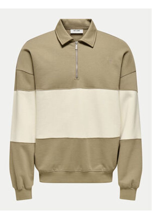 Only & Sons Bluza Byorn 22031400 Beżowy Oversize. Kolor: beżowy. Materiał: bawełna