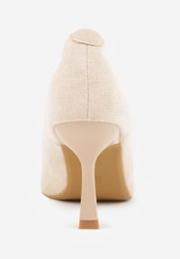 Born2be - Beżowe Szpilki z Ozdobnymi Cyrkoniami Labrinae. Okazja: na spotkanie biznesowe, do pracy. Kolor: beżowy. Sezon: lato. Obcas: na szpilce. Styl: biznesowy. Wysokość obcasa: średni #2