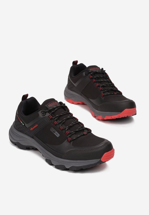 Born2be - Czarno-Czerwone Buty Sportowe Salomene. Okazja: na spacer. Kolor: czarny. Materiał: materiał. Szerokość cholewki: normalna. Sport: turystyka piesza