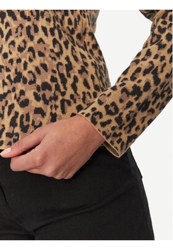 Pieces Sweter Seo 17156343 Brązowy Regular Fit. Kolor: brązowy. Materiał: syntetyk