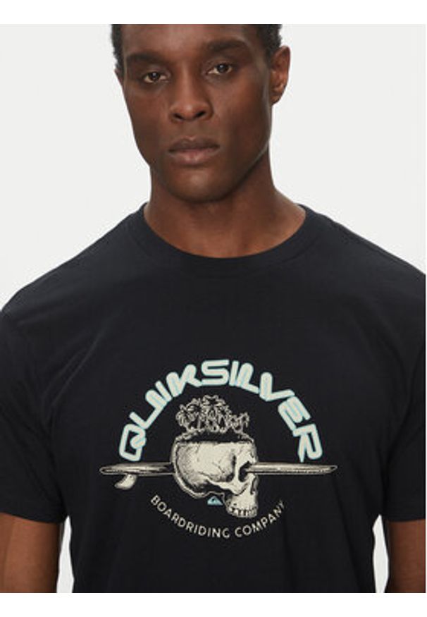 Quiksilver T-Shirt EQYZT08056 Czarny Regular Fit. Kolor: czarny. Materiał: bawełna