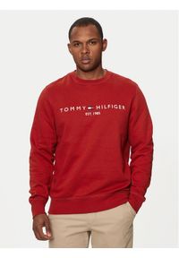 TOMMY HILFIGER - Tommy Hilfiger Bluza Logo MW0MW11596 Czerwony Regular Fit. Kolor: czerwony. Materiał: bawełna