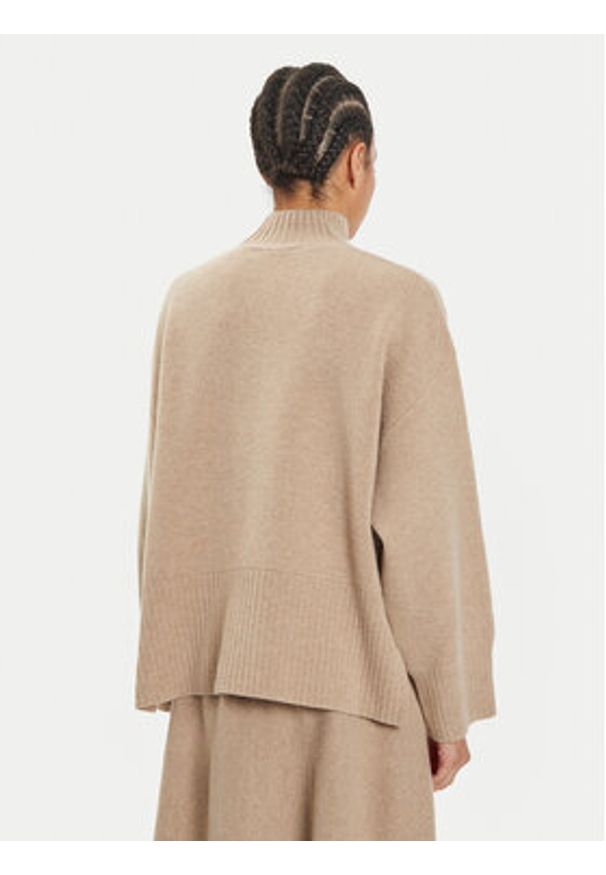 IVY & OAK - IVY OAK Sweter Kareen Rose IO113147 Beżowy Loose Fit. Kolor: beżowy. Materiał: wełna
