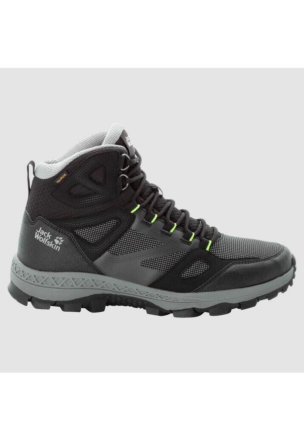 Buty trekkingowe męskie Jack Wolfskin Downhill. Wysokość cholewki: za kostkę. Kolor: wielokolorowy, czarny, szary. Materiał: materiał, syntetyk. Szerokość cholewki: normalna