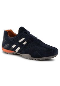 Geox Półbuty U Snake L U4207L 02214 C4002 Granatowy. Kolor: niebieski. Materiał: skóra, zamsz