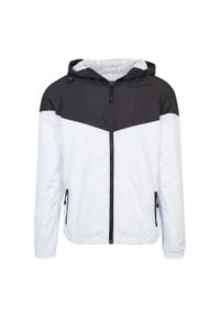 Urban Classics - Męska Dwukolorowa Wiatrówka Tech Windrunner. Kolor: biały, wielokolorowy, czarny