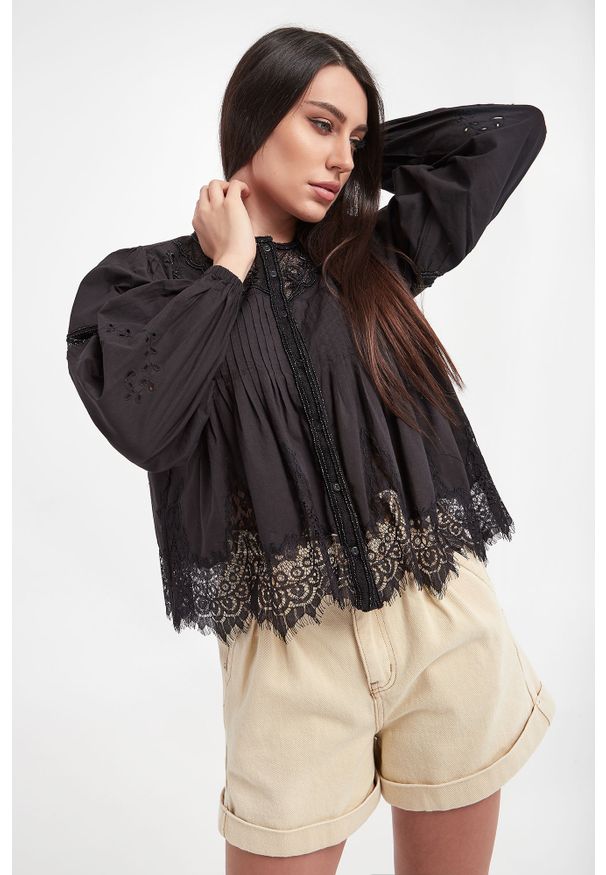 Twinset Milano - Koszula TWINSET. Materiał: koronka. Wzór: aplikacja, ażurowy, haft, koronka