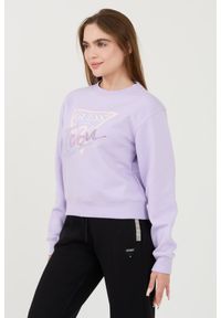 Guess - GUESS Lawendowa damska bluza Icon, Rozmiar L. Kolor: fioletowy #4
