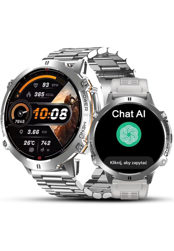 SMARTWATCH męski Rubicon F40-PROF bransoleta srebrny. Rodzaj zegarka: smartwatch. Kolor: srebrny