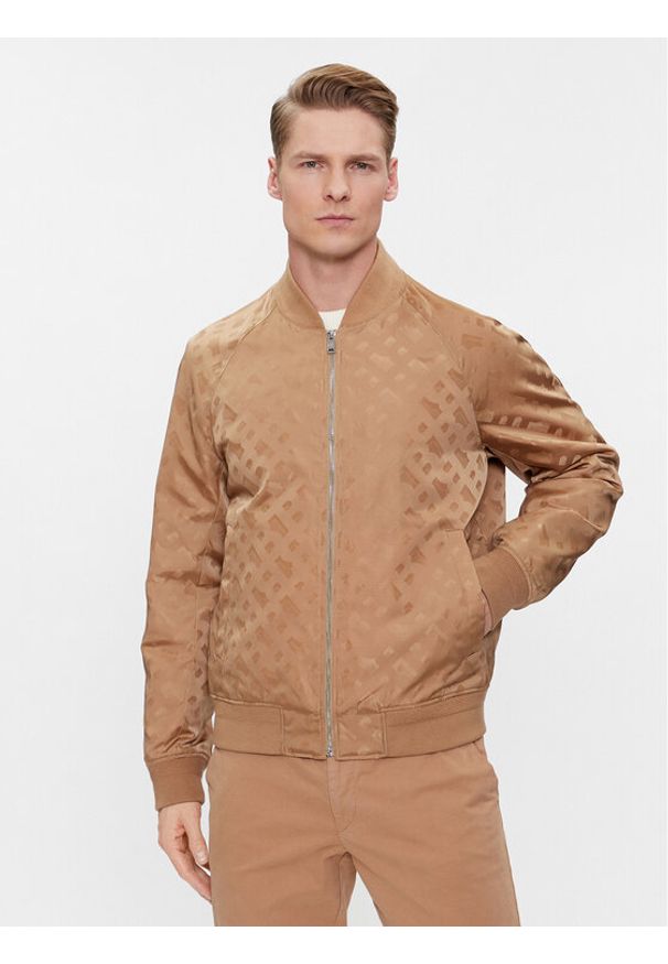 BOSS - Boss Kurtka bomber Corondo 50505648 Beżowy Regular Fit. Kolor: beżowy. Materiał: syntetyk