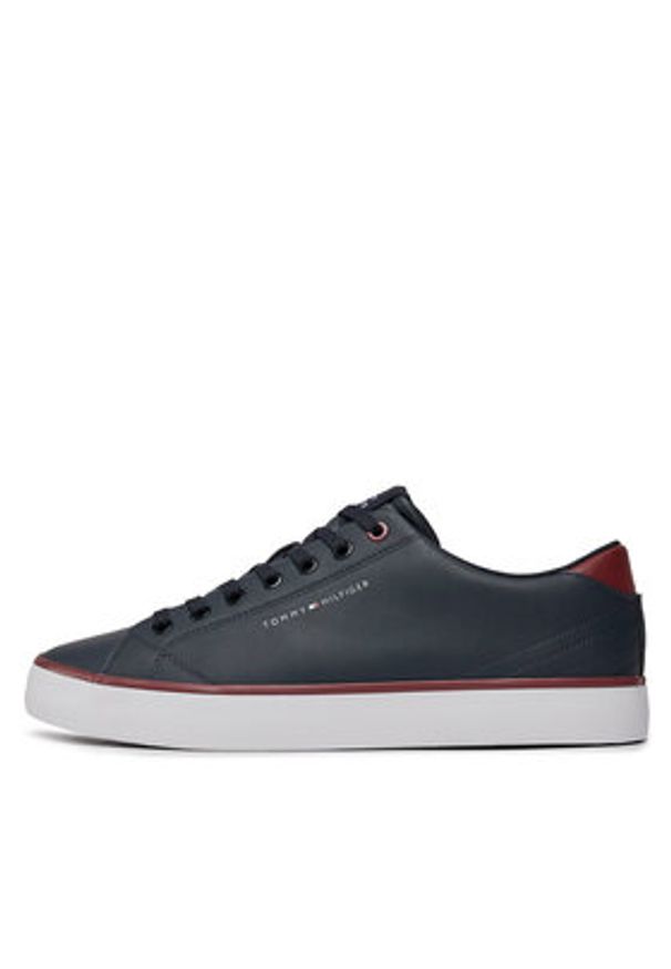 TOMMY HILFIGER - Tommy Hilfiger Sneakersy Th Hi Vulc Core Low Leather FM0FM05041 Granatowy. Kolor: niebieski. Materiał: skóra