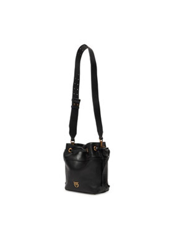 Pinko - PINKO Torebka Secchiello Mini Al 25-26 104303 A0QO Czarny. Kolor: czarny. Materiał: skórzane