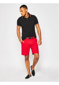 TOMMY HILFIGER - Tommy Hilfiger Polo MW0MW13080 Czarny Slim Fit. Typ kołnierza: polo. Kolor: czarny. Materiał: bawełna #5