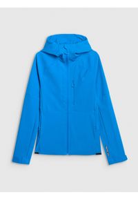 4f - 4F Kurtka softshell wiatroodporna membrana 10000 damska - niebieska XXL. Kolor: niebieski. Materiał: softshell. Technologia: Primaloft. Wzór: gładki. Sport: turystyka piesza, wspinaczka