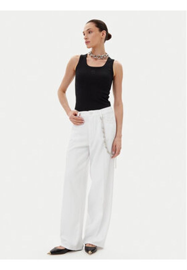 Pinko - PINKO Jeansy 104601 A2DO Biały Relaxed Fit. Kolor: biały