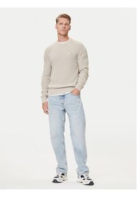 Tommy Jeans Sweter DM0DM21652 Beżowy Slim Fit. Kolor: beżowy. Materiał: bawełna #3