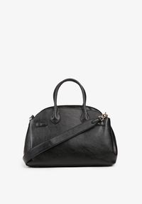 Renee - Czarna Torebka Shopperka na Ramię z Paskiem Arovire. Kolor: czarny. Styl: klasyczny, biznesowy, casual, elegancki. Rodzaj torebki: na ramię #3