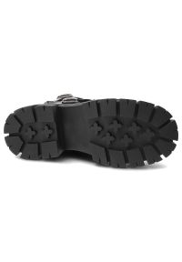 Czarne Botki S.Barski Modne Buty Damskie. Okazja: na co dzień. Zapięcie: klamry. Kolor: czarny. Materiał: skóra ekologiczna, materiał. Wzór: paski. Obcas: na obcasie. Styl: casual, elegancki. Wysokość obcasa: średni #8