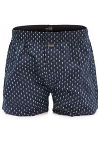 Męskie Bokserki Bawełniane - Pako Jeans - Granat, Drobny Wzór. Kolor: niebieski. Materiał: bawełna #1
