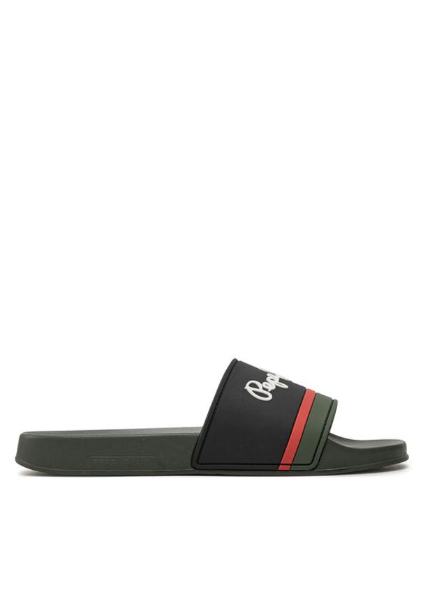 Pepe Jeans Klapki Slider Portobello M PMS70123 Khaki. Kolor: brązowy