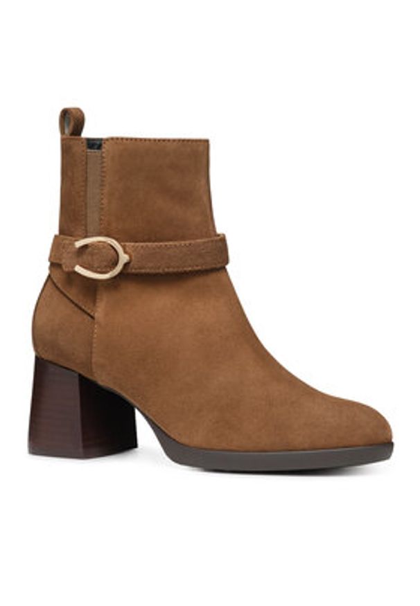 Geox Botki D Walk Pleasure 55 D46XBA 00022 C6372 Brązowy. Kolor: brązowy. Materiał: zamsz, skóra