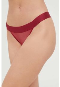 DKNY - Dkny stringi kolor bordowy. Kolor: czerwony. Materiał: bawełna