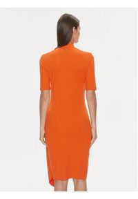 Calvin Klein Sukienka codzienna Stretch Jersey Asymmetric Dress K20K206498 Pomarańczowy Slim Fit. Okazja: na co dzień. Kolor: pomarańczowy. Materiał: syntetyk. Typ sukienki: proste. Styl: casual