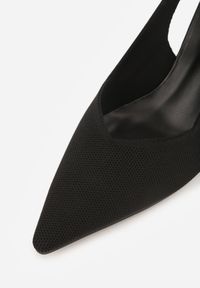 Born2be - Czarne Sandały na Szpilce Ozdobione Plecionką Callaxie. Okazja: na co dzień. Zapięcie: sprzączka. Kolor: czarny. Materiał: jeans. Wzór: aplikacja. Sezon: lato. Obcas: na szpilce. Styl: wizytowy, casual, klasyczny, elegancki #9