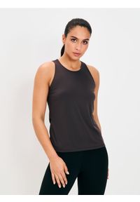 Sinsay - Sportowy top Gym Hard - brązowy. Kolor: brązowy. Styl: sportowy