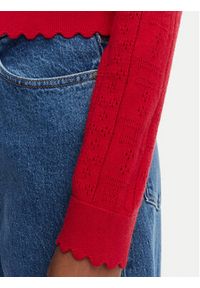Tommy Jeans Kardigan Pointelle DW0DW22931 Czerwony Regular Fit. Kolor: czerwony. Materiał: wiskoza #5