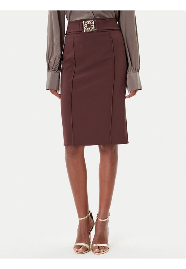 Rinascimento Spódnica ołówkowa CFC0126212003 Brązowy Slim Fit. Kolor: brązowy. Materiał: syntetyk