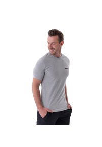 Koszulka treningowa męska NEBBIA Minimalist Logo. Kolor: szary. Sport: fitness