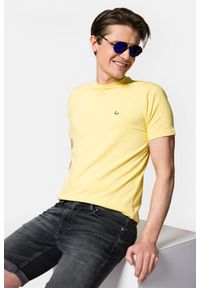 Lancerto - Koszulka Żółta z Bawełną Linus. Kolor: żółty. Materiał: elastan, bawełna