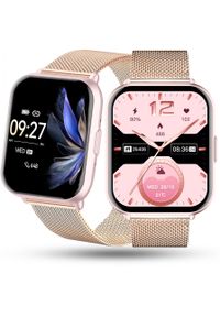 Rubicon - Zegarek Damski SMARTWATCH RUBICON rosegold mesh. Rodzaj zegarka: smartwatch. Materiał: mesh