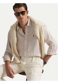 Polo Ralph Lauren Koszula 710B15594006 Beżowy Regular Fit. Typ kołnierza: polo. Kolor: beżowy. Materiał: len #3