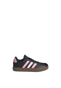 Adidas - Buty VL Court 3.0 Kids. Kolor: czarny, różowy, biały, wielokolorowy. Materiał: zamsz, materiał. Sport: turystyka piesza