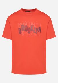 Born2be - Pomarańczowy T-shirt Bawełniany z Napisem Sunviera. Okazja: na co dzień. Kolor: pomarańczowy. Materiał: bawełna. Wzór: napisy. Styl: casual #5