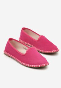 Born2be - Fuksjowe Espadryle Balerinki z Ozdobnymi Przeszyciami Firavione. Okazja: na co dzień, na imprezę. Kolor: różowy. Materiał: len. Sezon: lato. Styl: klasyczny, casual #6