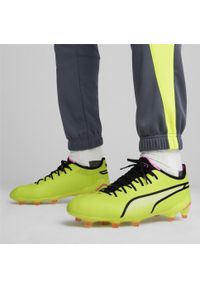 Puma - Buty piłkarskie KING ULTIMATE FG/AG PUMA Electric Lime Black Poison Pink Green. Kolor: czarny, różowy, wielokolorowy. Materiał: syntetyk, materiał. Sport: piłka nożna