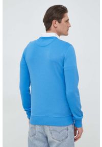 GANT - Gant bluza męska kolor niebieski z aplikacją. Okazja: na co dzień. Kolor: niebieski. Wzór: aplikacja. Styl: casual #4