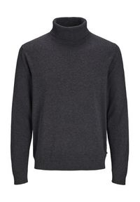 Jack & Jones Golf Basic 12287649 Czarny Regular Fit. Typ kołnierza: golf. Kolor: czarny. Materiał: bawełna