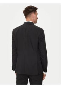 Karl Lagerfeld - KARL LAGERFELD Marynarka 155287-543004 Czarny Slim Fit. Typ kołnierza: dekolt w karo. Kolor: czarny. Materiał: syntetyk