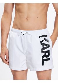 Karl Lagerfeld - KARL LAGERFELD Szorty kąpielowe Logo 230M2202 Biały Regular Fit. Kolor: biały. Materiał: syntetyk #1