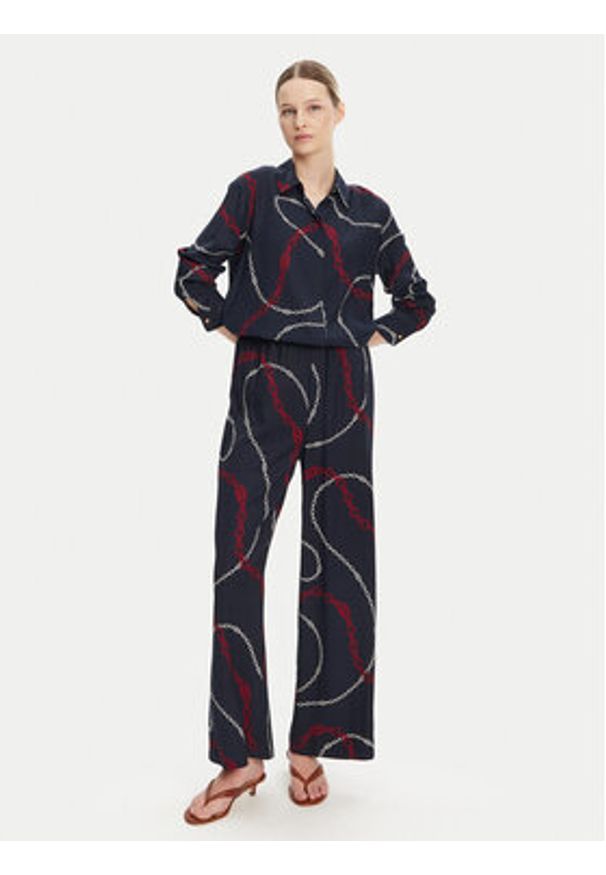 TOMMY HILFIGER - Tommy Hilfiger Spodnie materiałowe WW0WW44542 Granatowy Relaxed Fit. Kolor: niebieski. Materiał: wiskoza