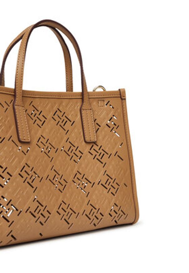 TOMMY HILFIGER - Tommy Hilfiger Torebka Th City Mini AW0AW17500 Brązowy. Kolor: brązowy. Materiał: skórzane