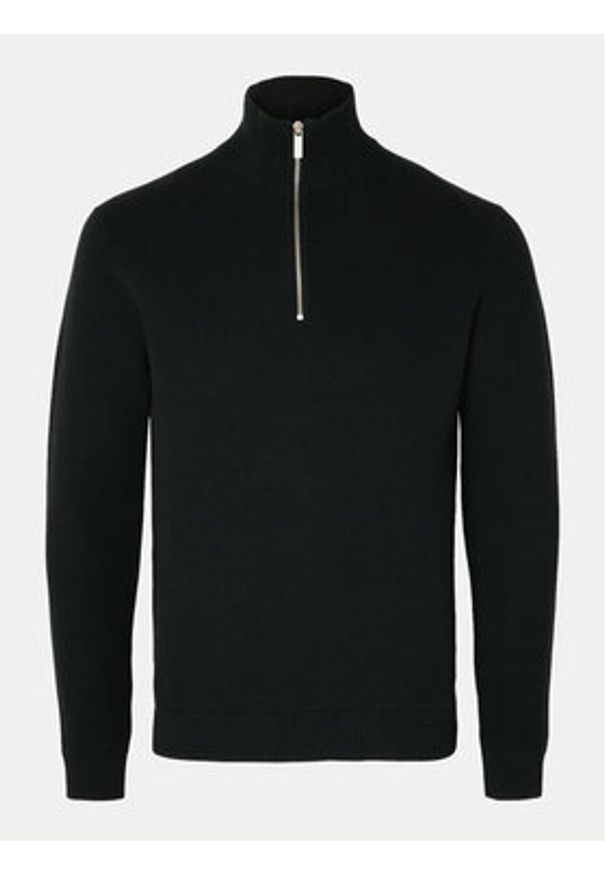 Selected Homme Sweter Dane 16092601 Czarny Regular Fit. Kolor: czarny. Materiał: bawełna