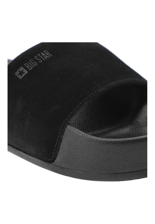 Big-Star - Czarne Klapki Big Star Wsuwane Obuwie Damskie. Okazja: na co dzień. Kolor: czarny. Materiał: zamsz, materiał. Sezon: lato. Styl: casual, elegancki, sportowy, wakacyjny