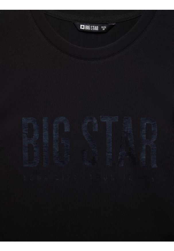 Big-Star - Koszulka męska z logo BIG STAR czarna Melsar 906. Okazja: na imprezę, na spacer. Kolor: czarny. Materiał: dzianina. Długość rękawa: krótki rękaw. Długość: krótkie. Wzór: nadruk. Styl: wizytowy
