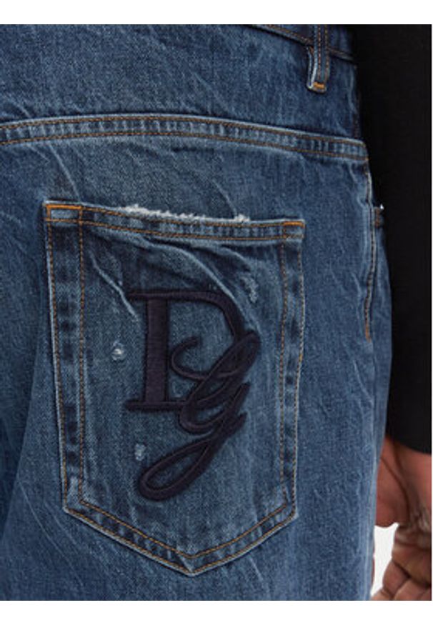 DOLCE & GABBANA - Dolce&Gabbana Jeansy GYJDAZ G8KE9 S9001 Granatowy Regular Fit. Kolor: niebieski