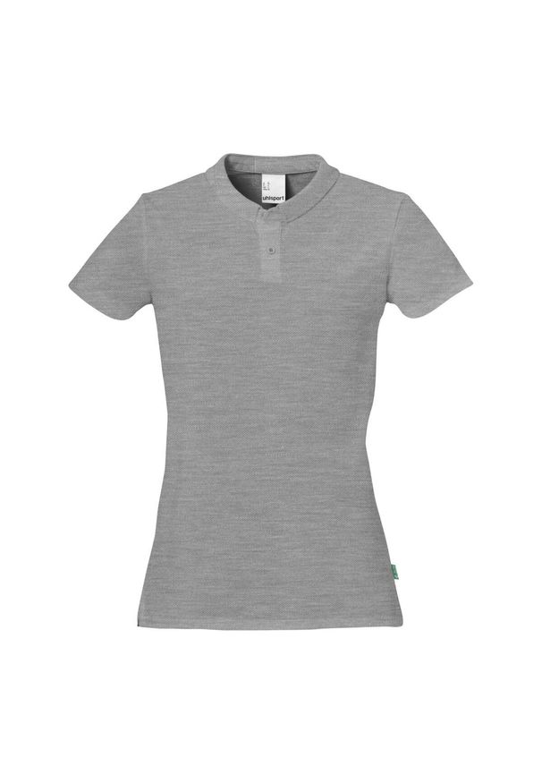UHLSPORT - Damska koszulka polo Uhlsport Essential. Typ kołnierza: polo. Kolor: szary. Materiał: materiał. Wzór: aplikacja, haft. Styl: elegancki